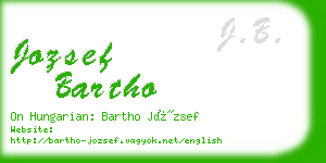 jozsef bartho business card